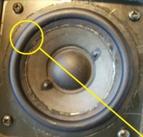Rubber rand voor Bang & Olufsen Beovox C75 woofer (4 inch)