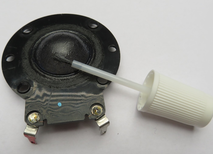 Apply a new coating to the silk dome of the tweeter