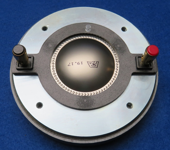 Replacing Behringer Eurolive 44T120D8 tweeter diaphragm - place the new diaphragm on the magnet